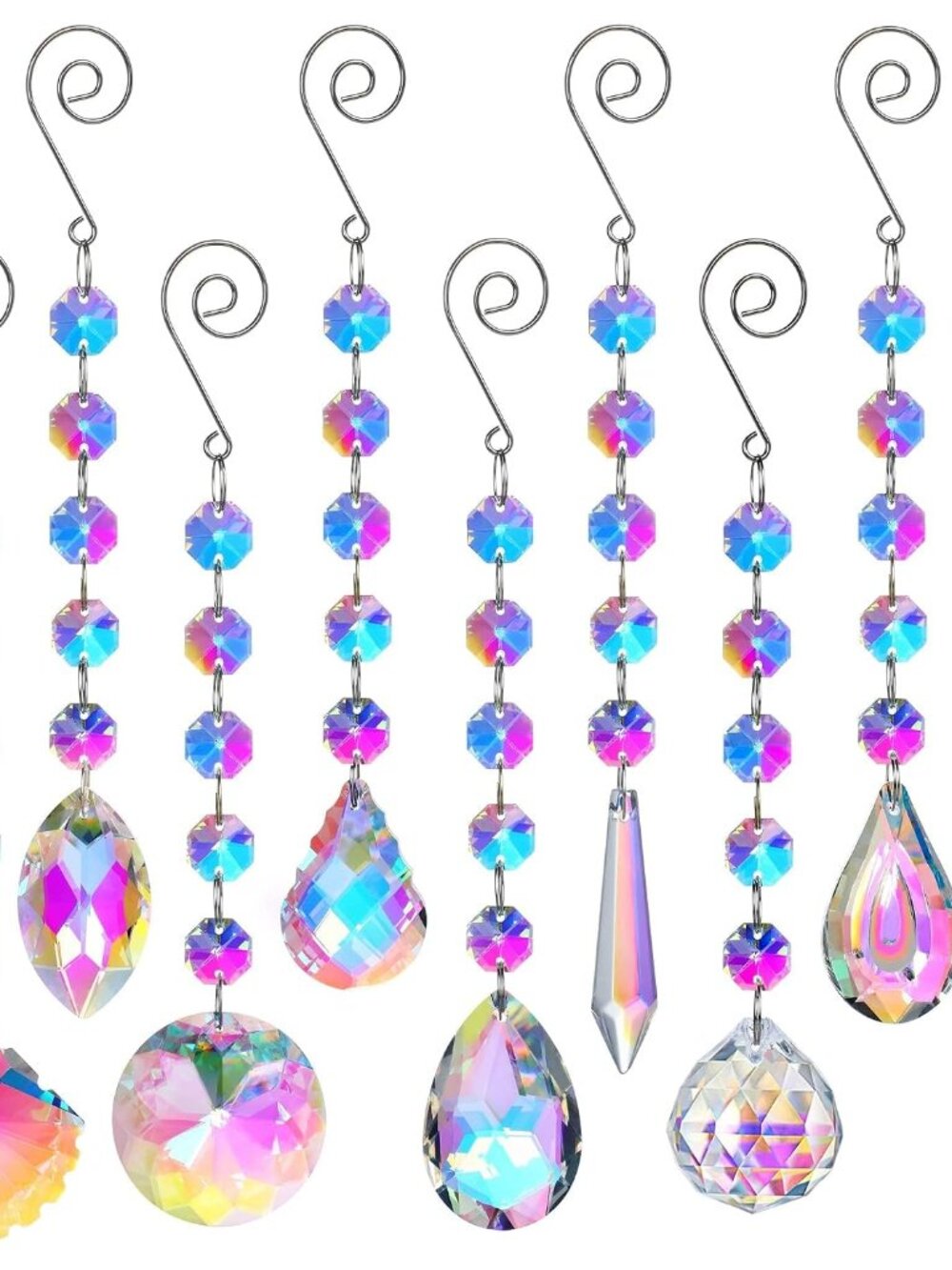 9 Pack Crystal Prisms Suncatchers for Windows Hanging Sun Catchers Indoor
